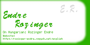 endre rozinger business card